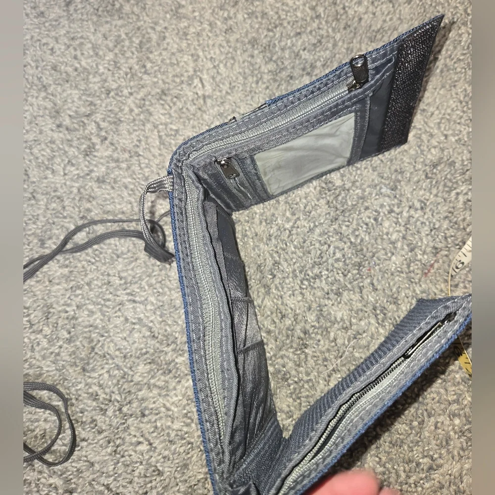 Blue Crossbody Purse Wallet Bag, Eagle Creek, Great For Travel Flawed See Photos